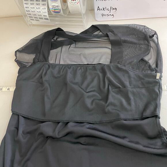 Connected Apparel Black Velvet Sheer Upper Mini Dress 80s 90s Y2K Women's Sz 16 - Picture 4 of 11